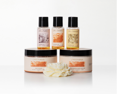 Лімітований НАБІР ПО ДОГЛЯДУ ЗА ТІЛОМ SEA SALT / GRAPEFRUIT / AMBER +соєва свічка у подарунок