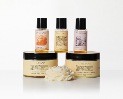 Лімітований НАБІР ПО ДОГЛЯДУ ЗА ТІЛОМ CARDAMON / MIMOSA / TONKA BEAN +соєва свічка у подарунок